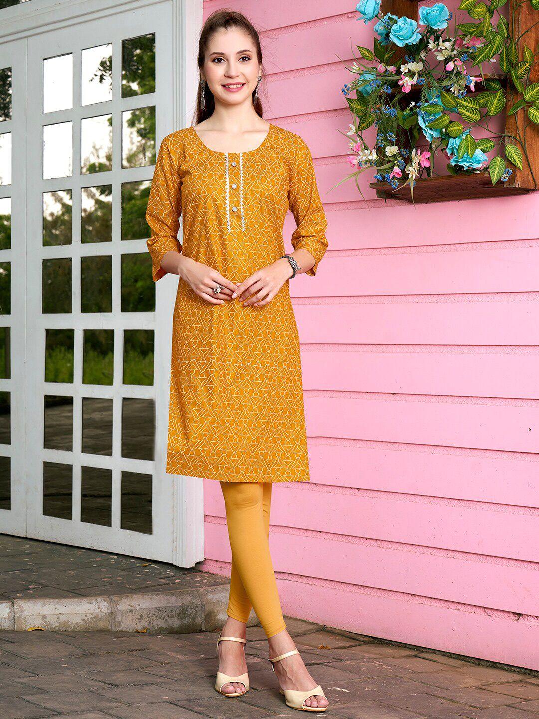 anouk geometric printed straight kurta