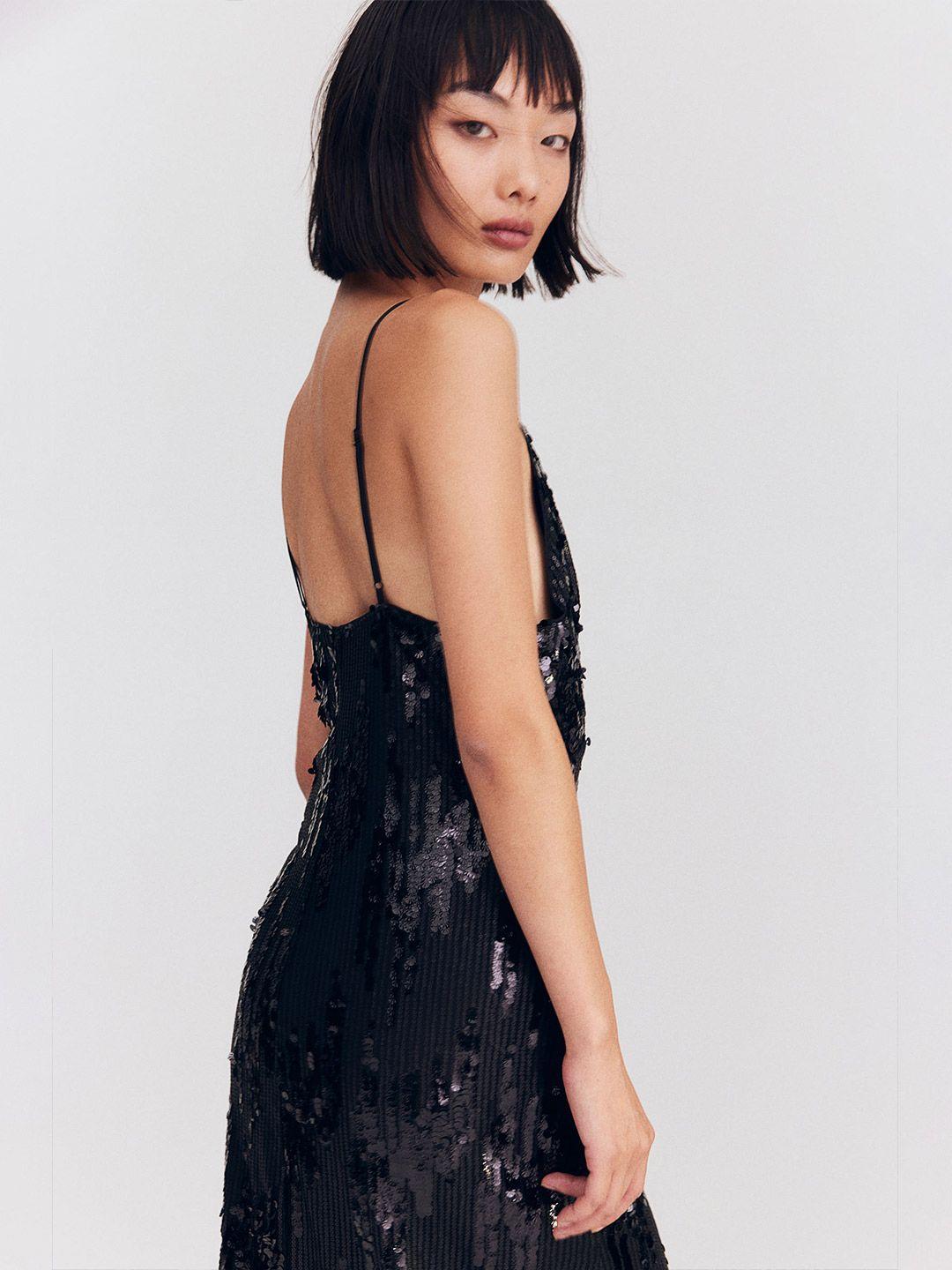 h&m sequined slip dress