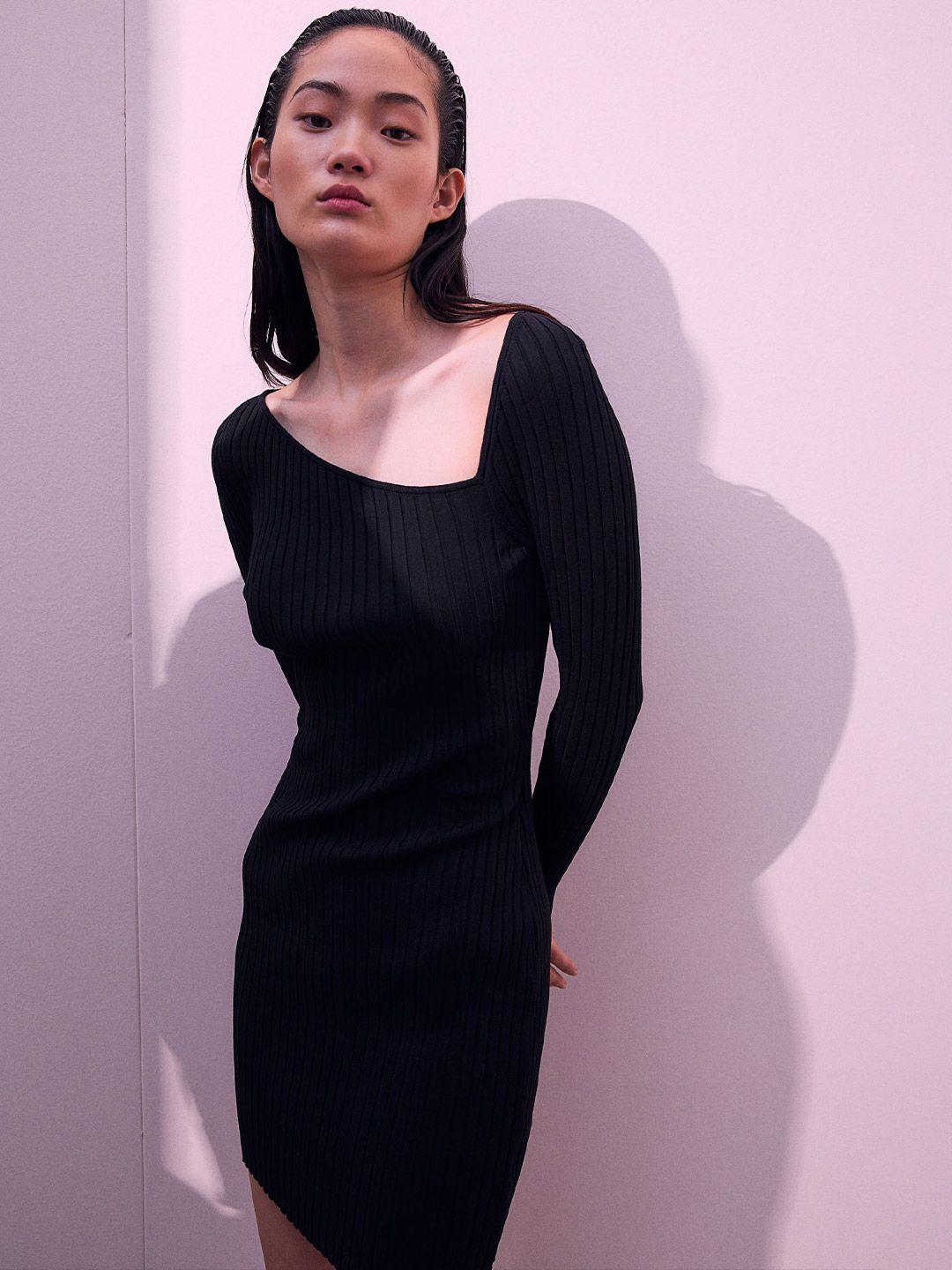 h&m rib-knit bodycon dress