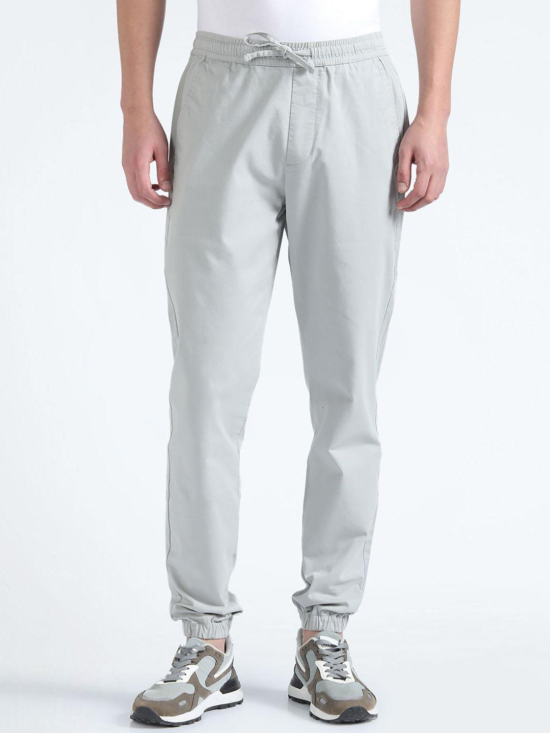 flying machine men mid-rise slim-fit joggers