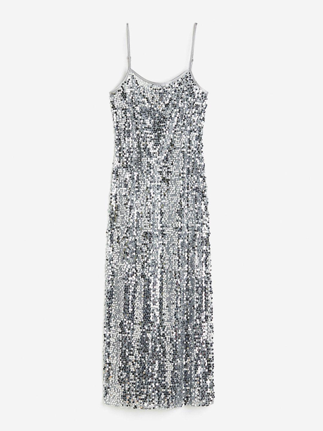 h&m sequined slip dress