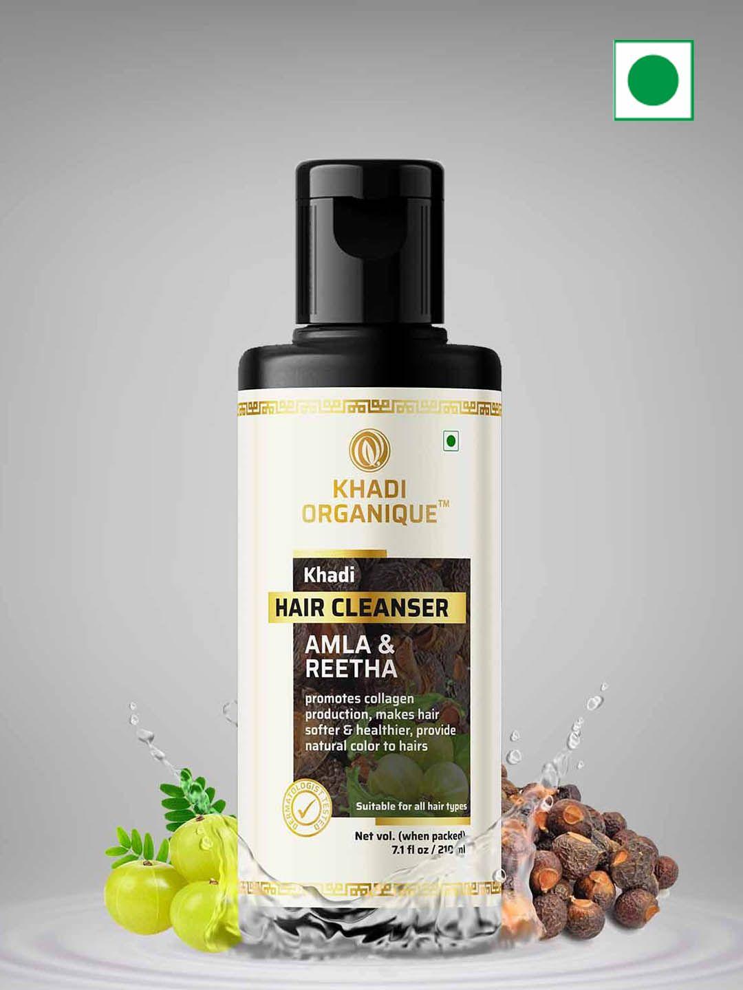 khadi organique set of 2 khadi hair cleanser with amla & reetha - 210ml each