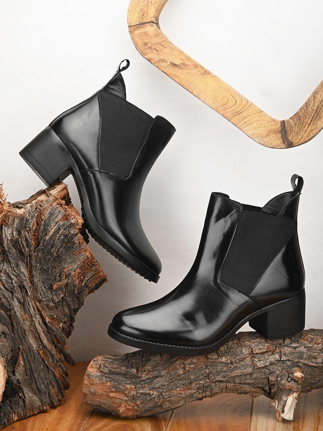 alleviater women heeled mid-top chelsea boots