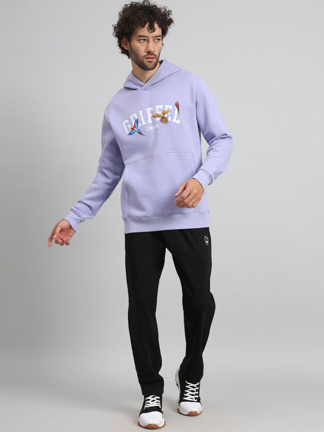 griffel typography printed hooded fleece cotton tracksuit