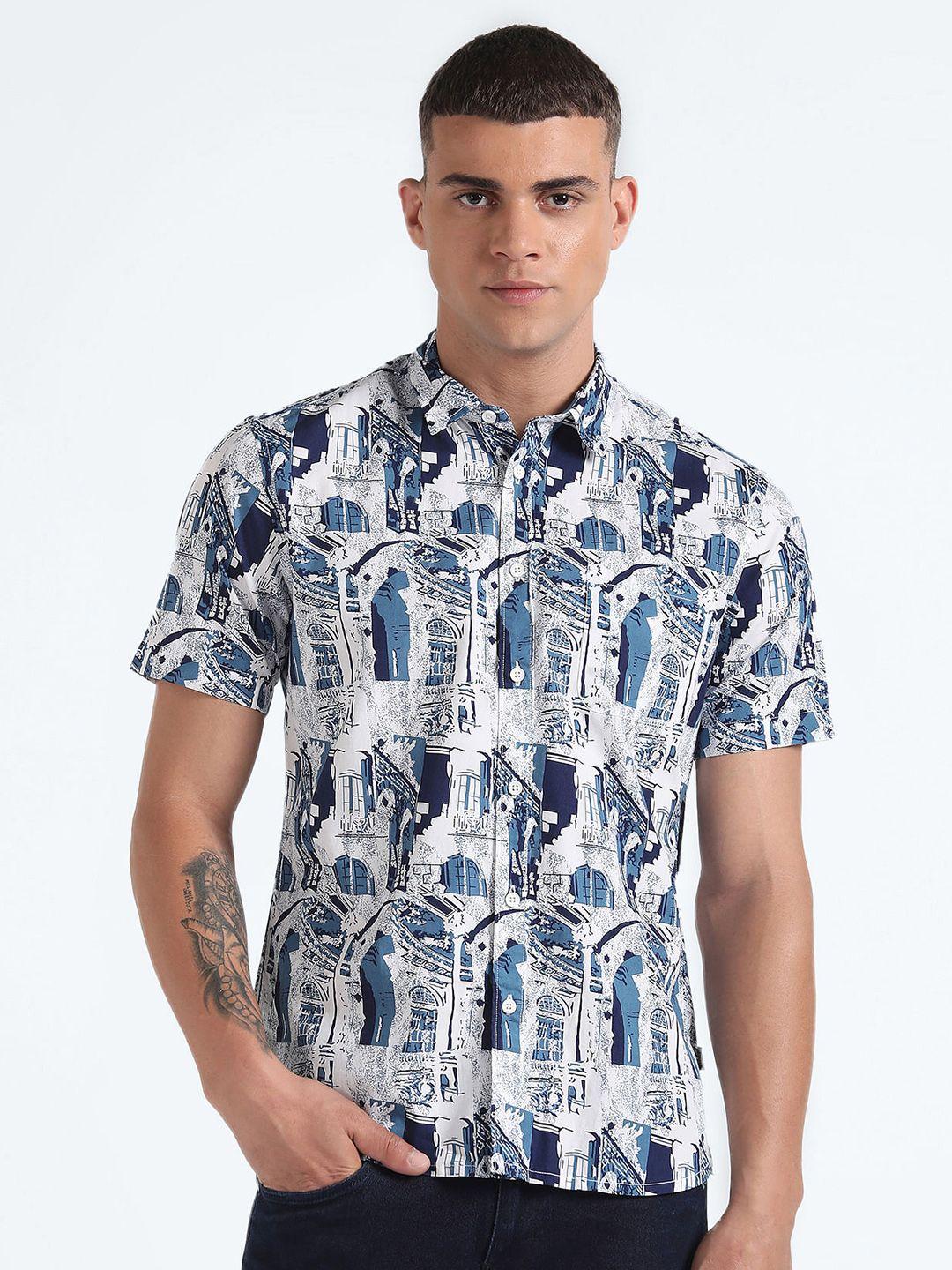 flying machine slim fit opaque printed casual shirt