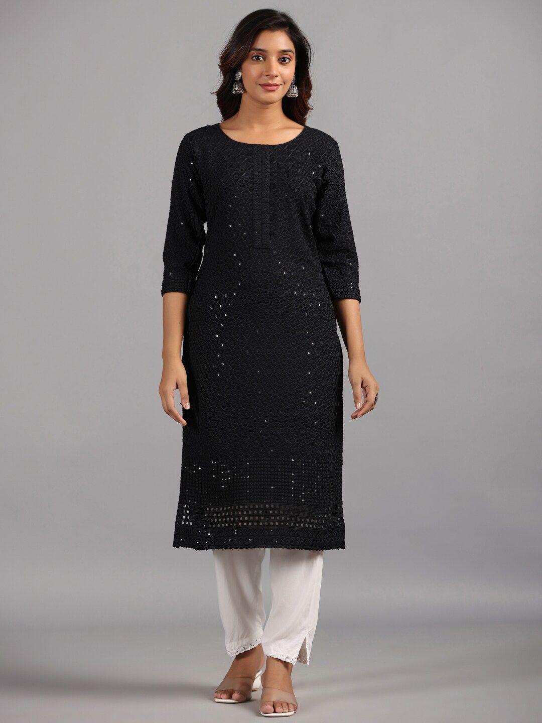 amchoor ethnic motifs embroidered straight kurta