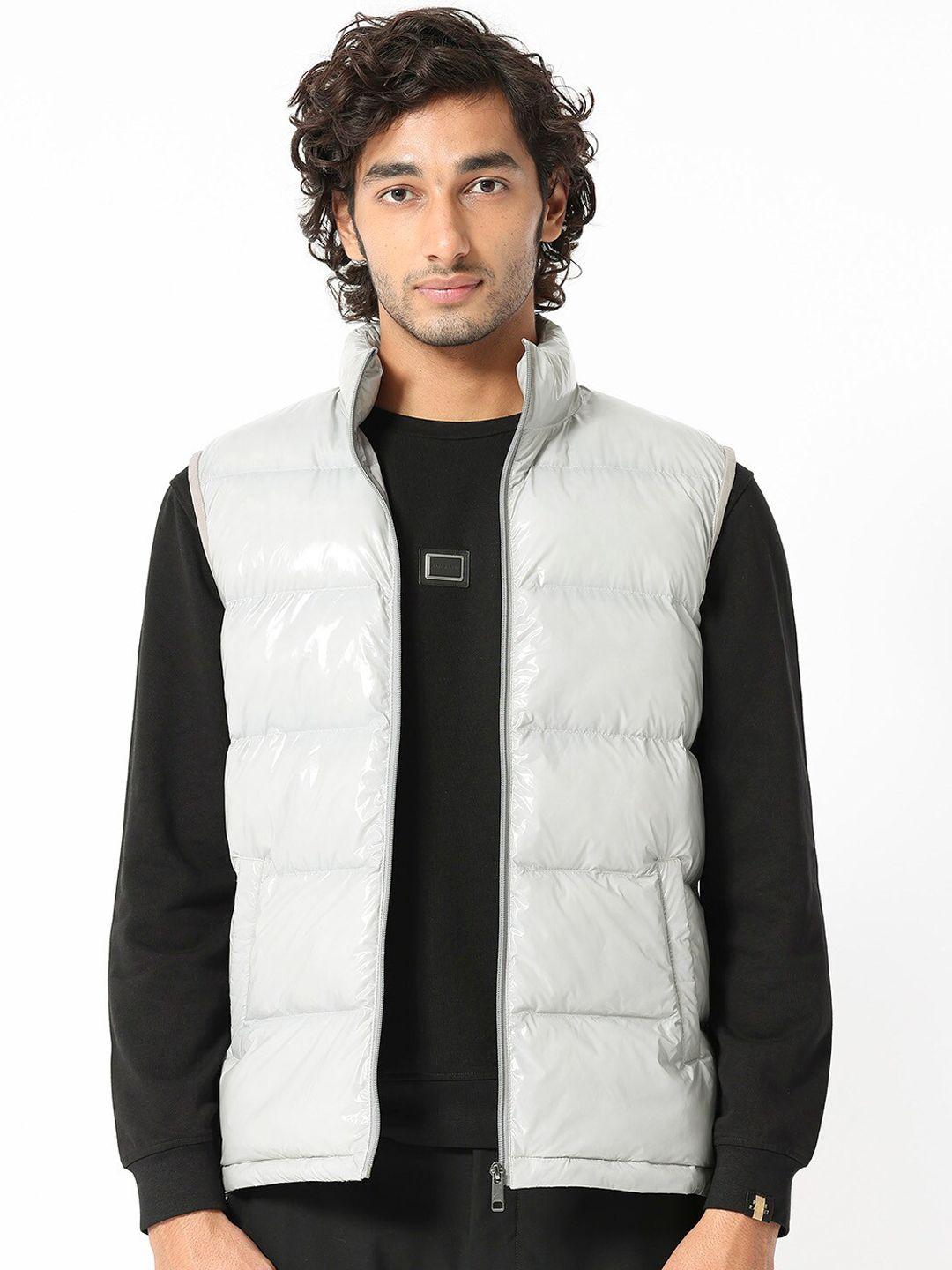 rare rabbit mock collar sleeveless padded jacket