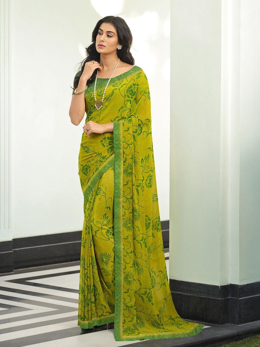 rangita floral printed pure georgette saree