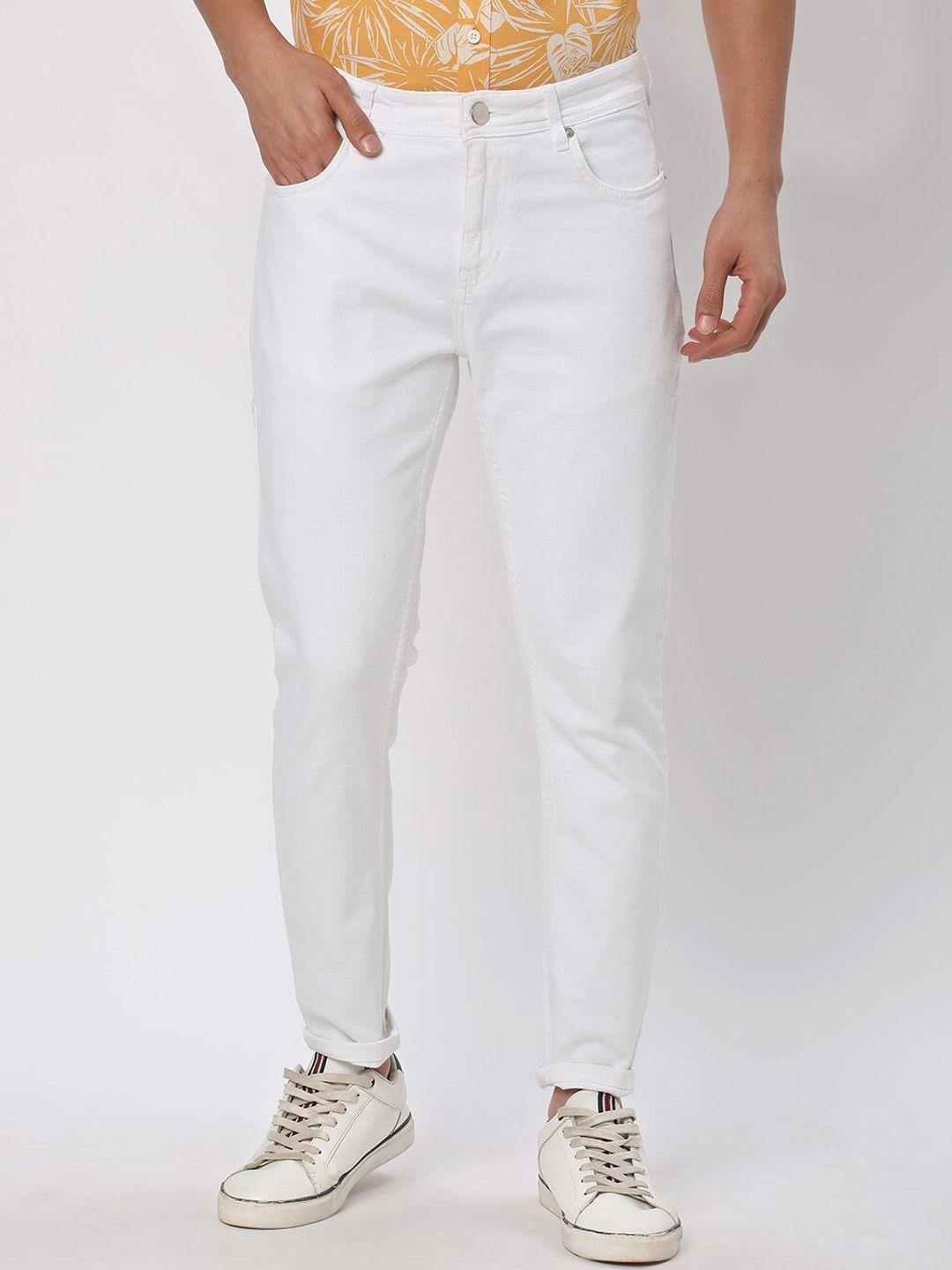 r&b men tapered fit clean look cotton jeans