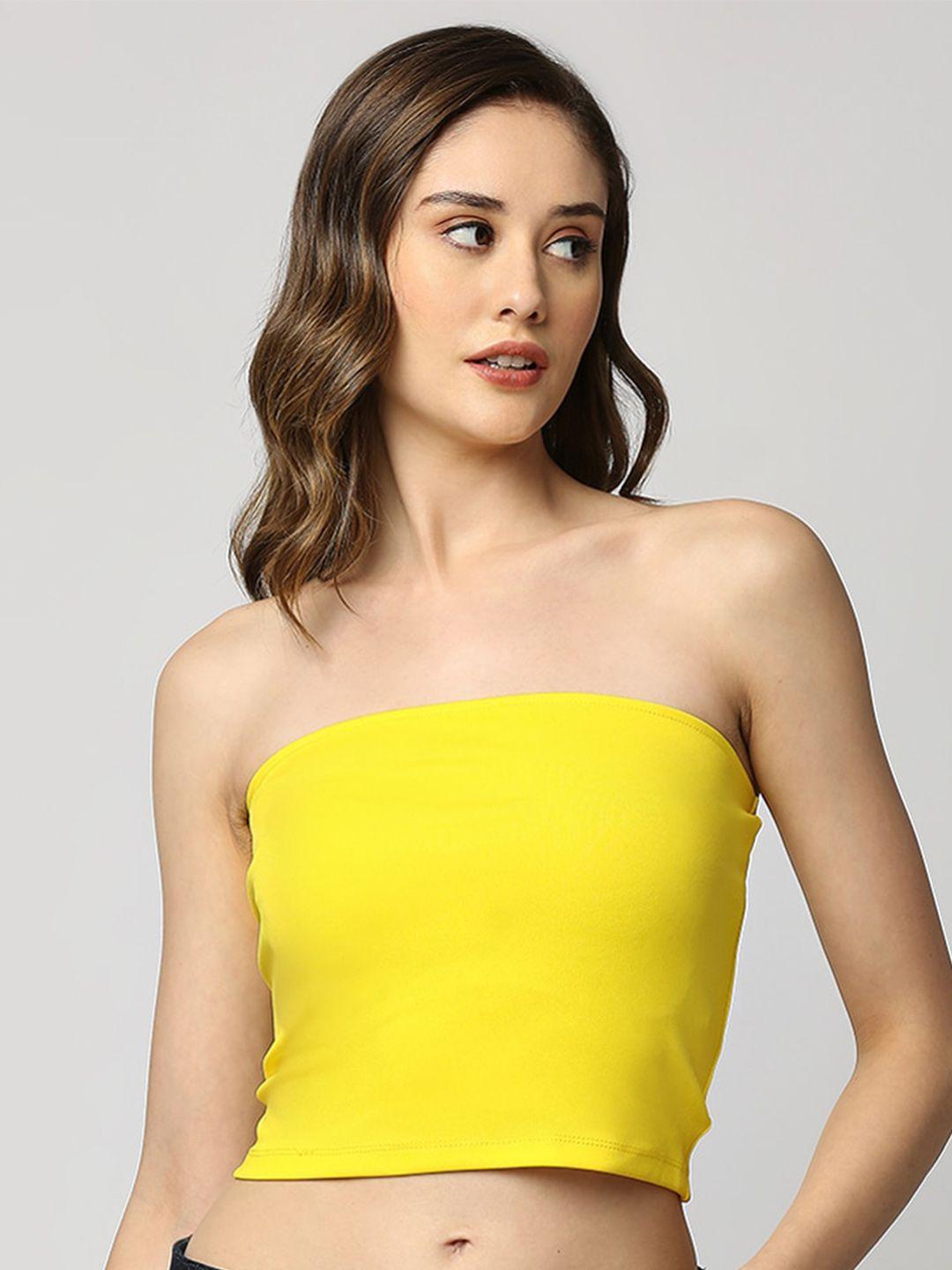 disrupt yellow tube crop top