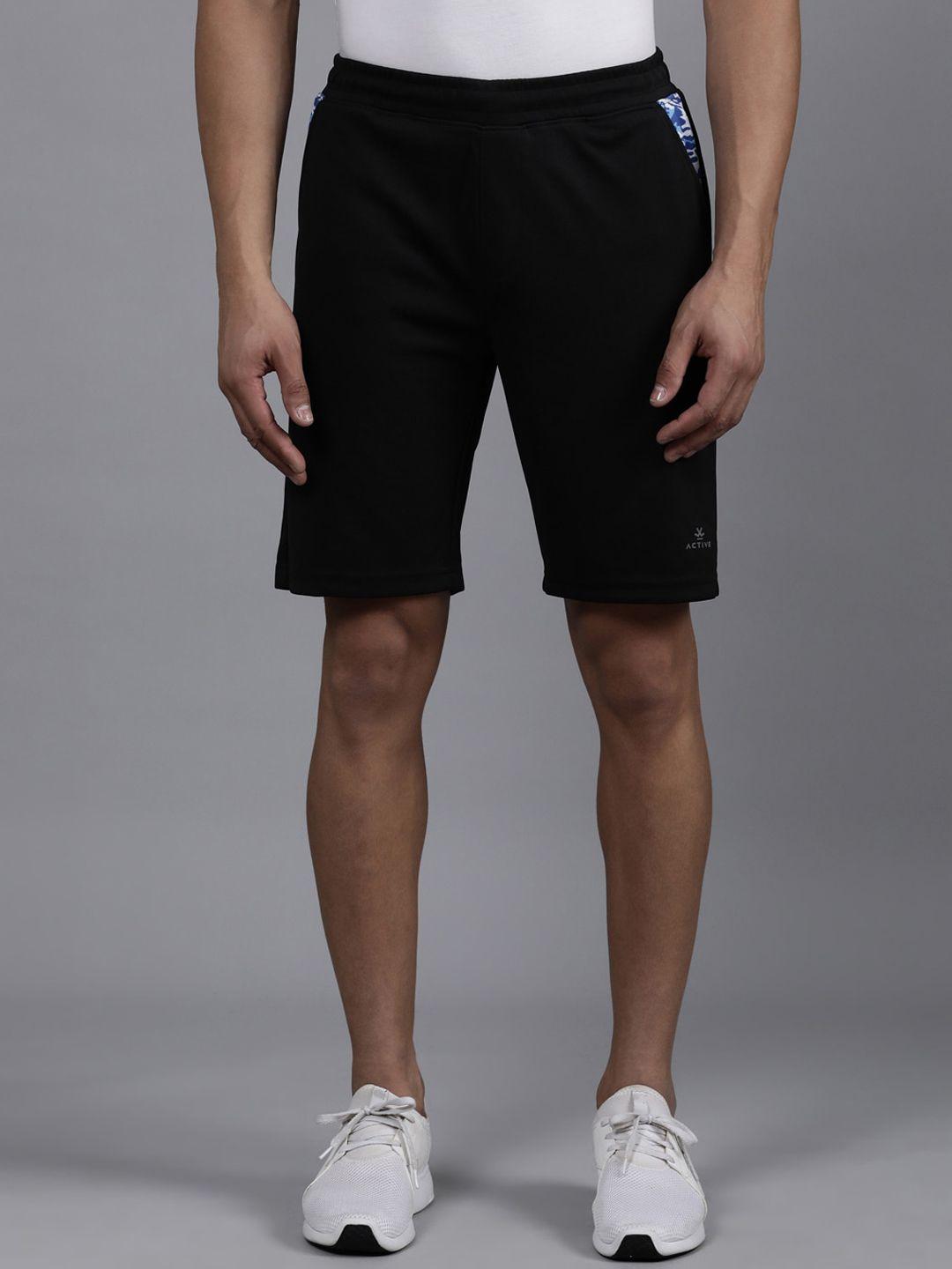 wrogn men mid rise slim fit cotton sports shorts