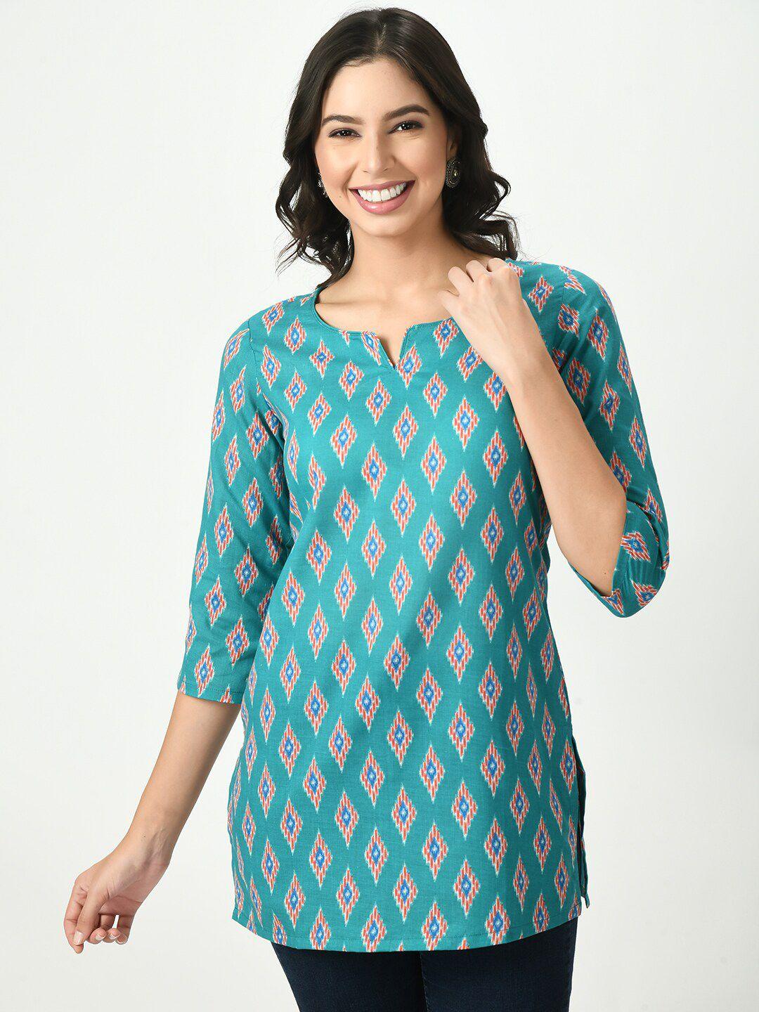 kalini geometric printed straight kurti