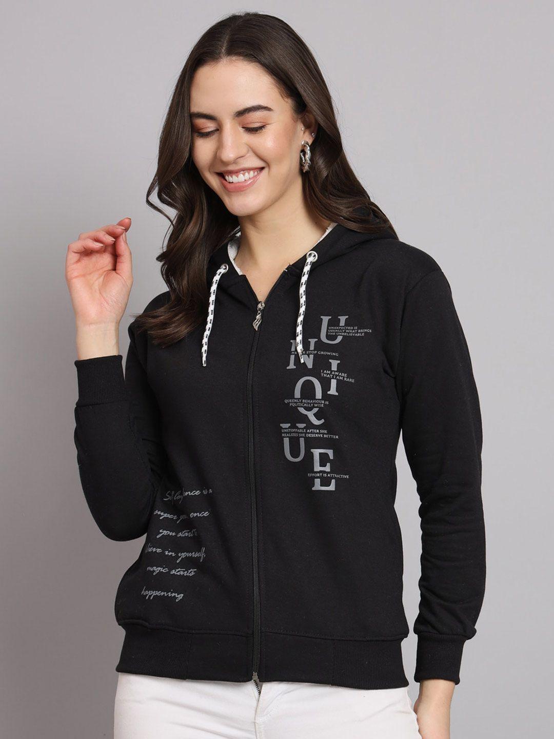 ewools typography printed hooded sweatshirt