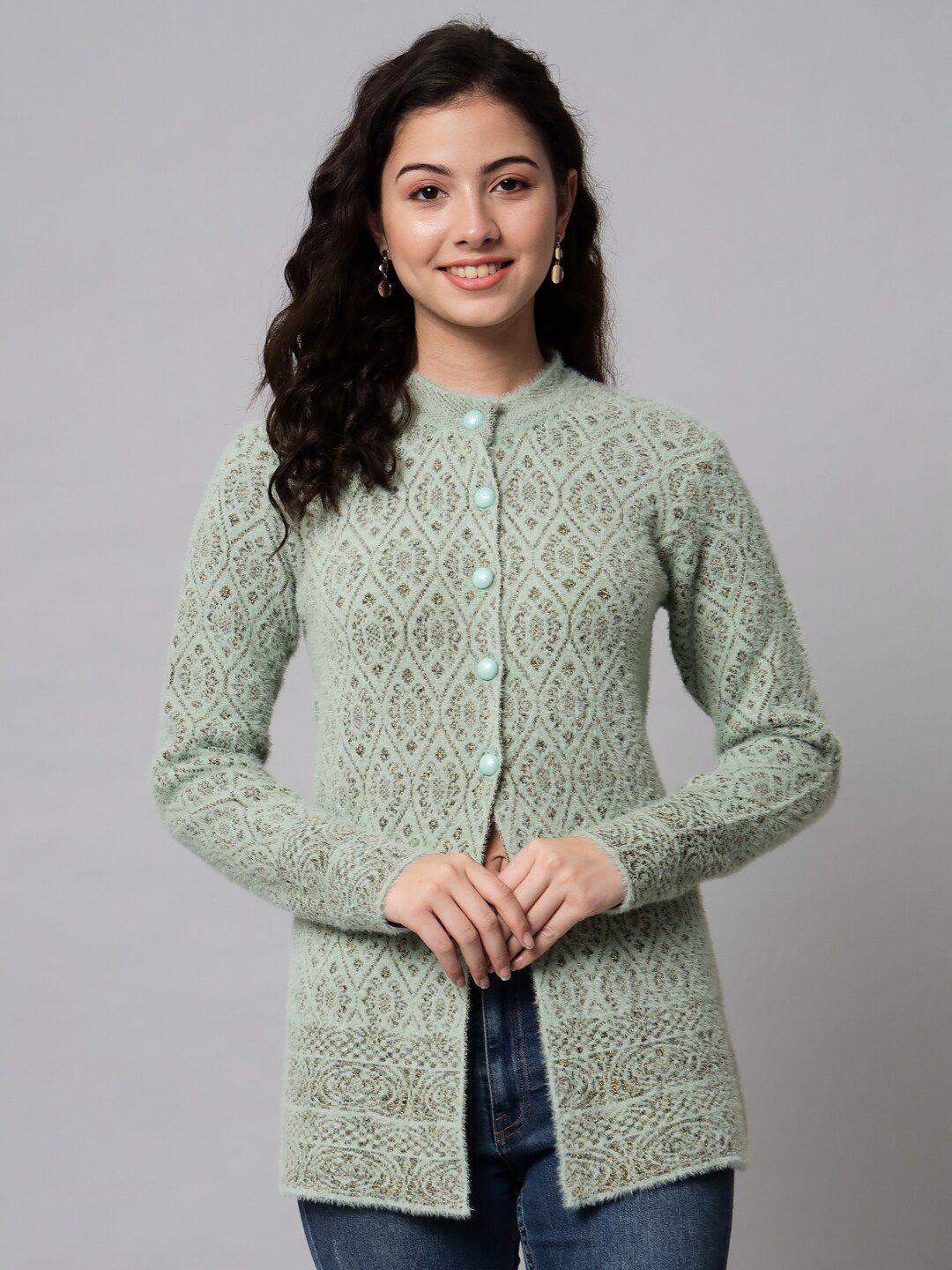 ewools ethnic motifs self design acrylic woollen cardigan