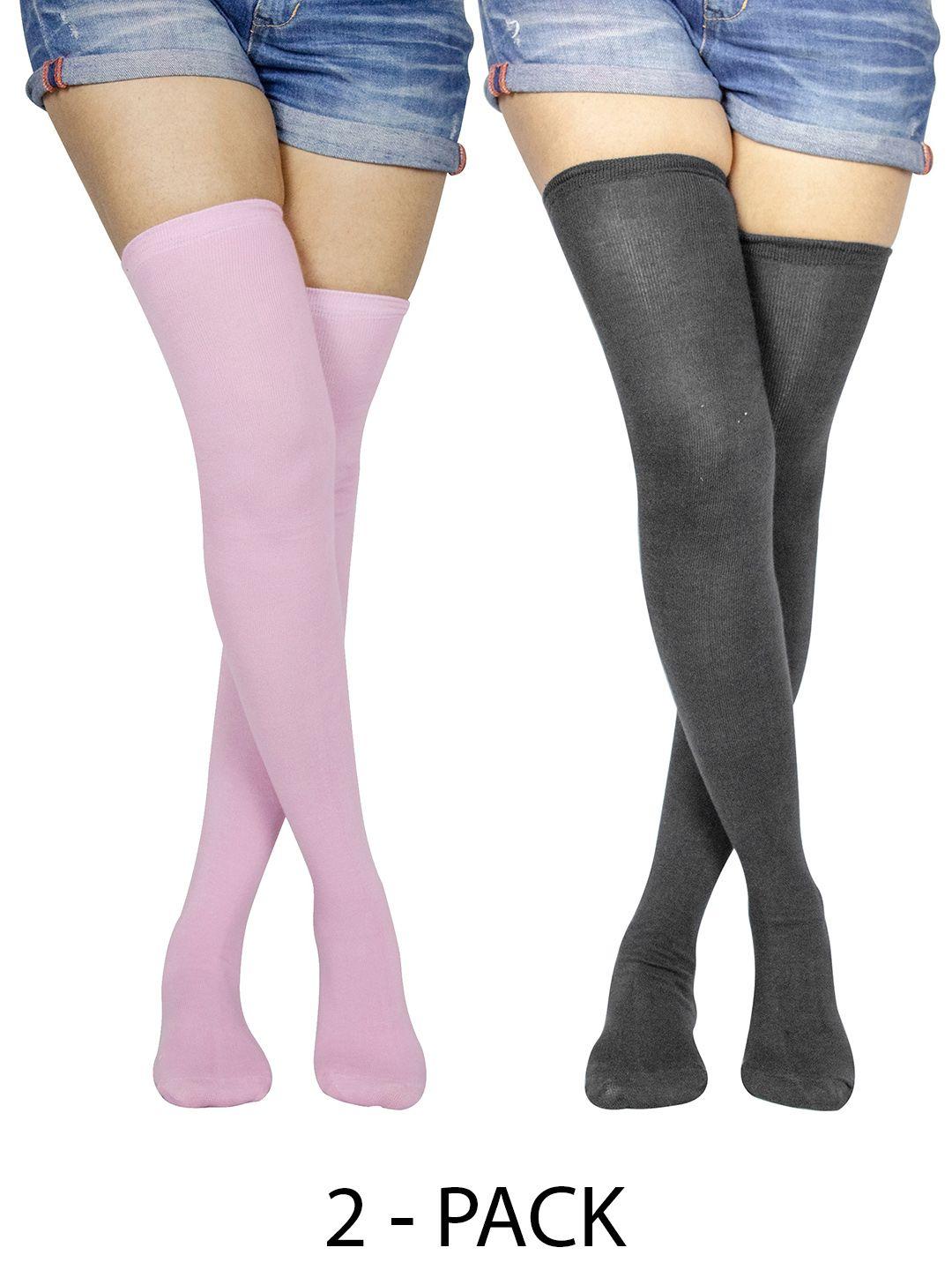 baesd pack of 2 cotton thigh-high stockings