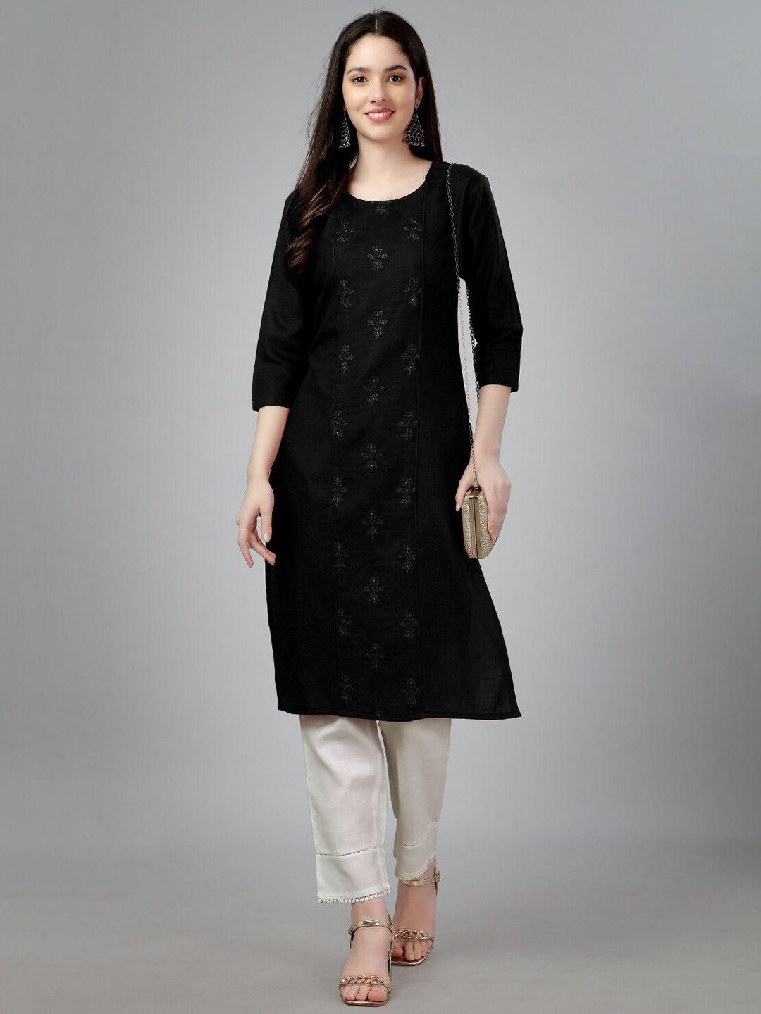 anouk ethnic motifs embroidered straight kurta