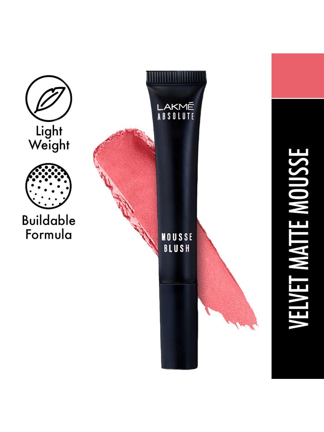 lakme absolute sheer velvet matte cheek mousse blush 6ml - pink rose