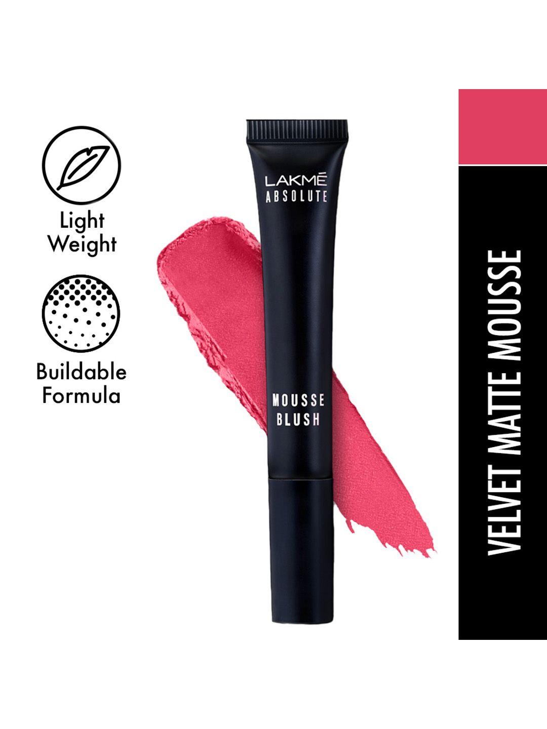 lakme absolute sheer velvet matte cheek mousse blush 6ml - pink berry