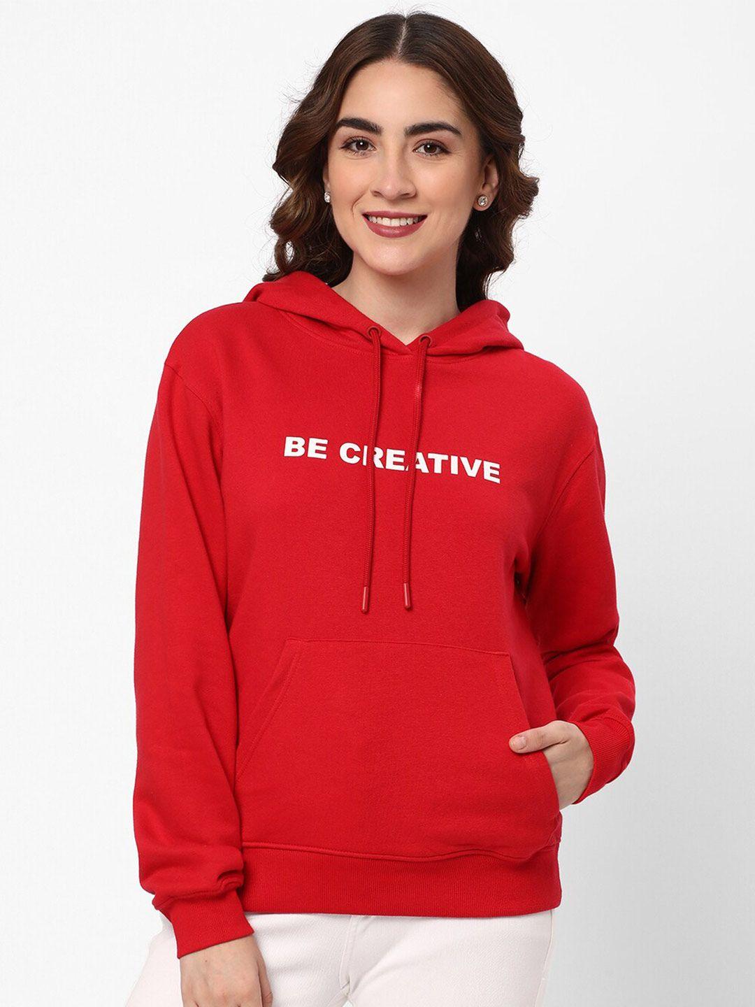 r&b typography printed hooded cotton pullover sweatshirt