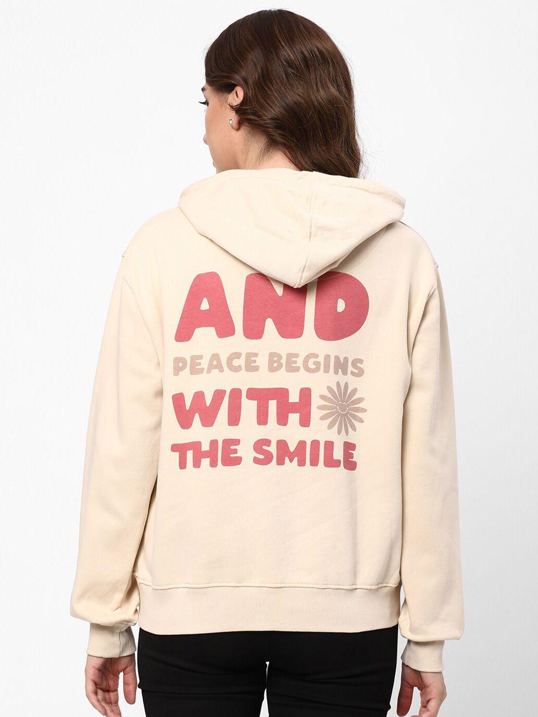 r&b typography printed hooded cotton pullover sweatshirt