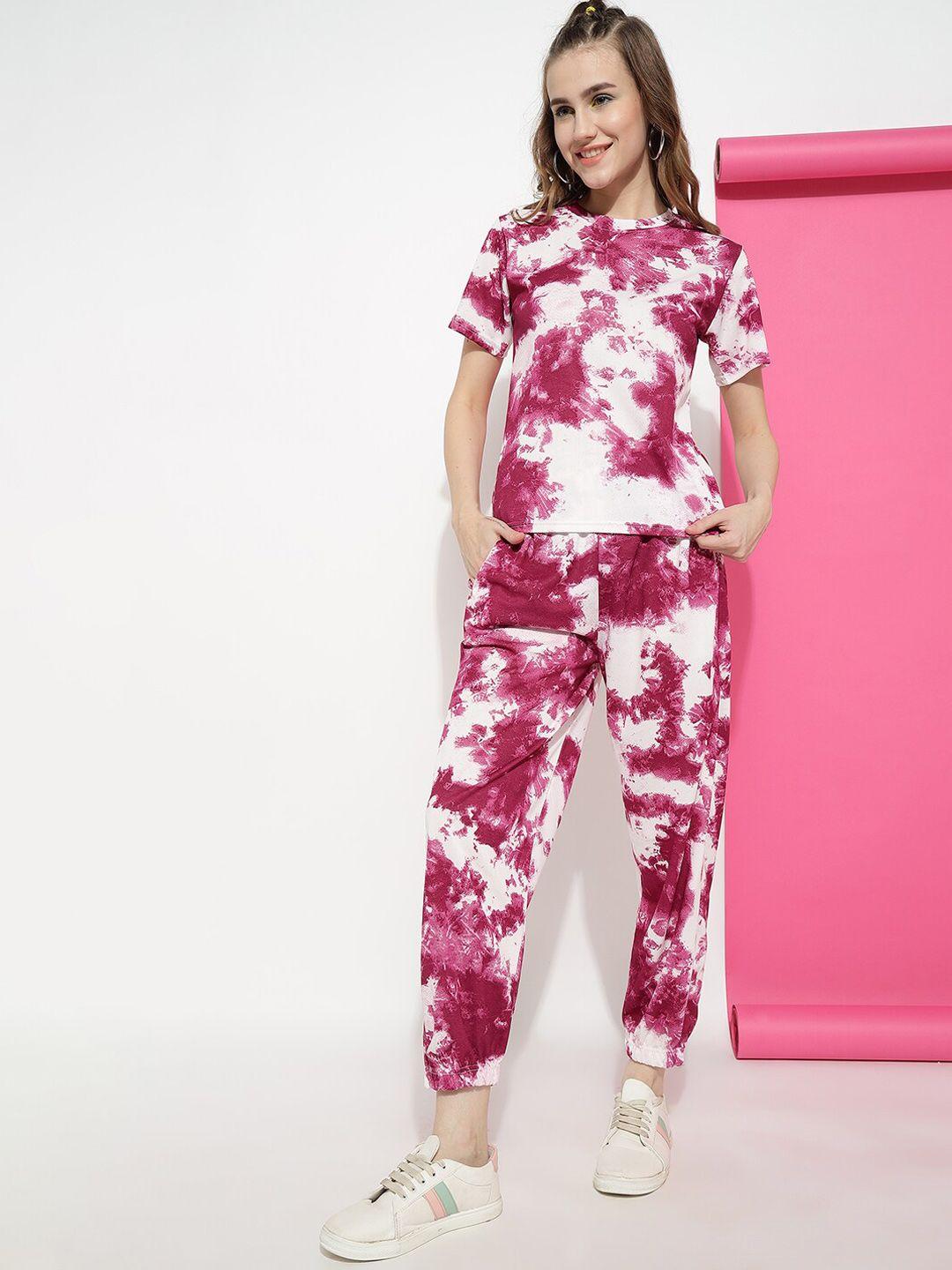 ziva fashion printed t-shirt with joggers