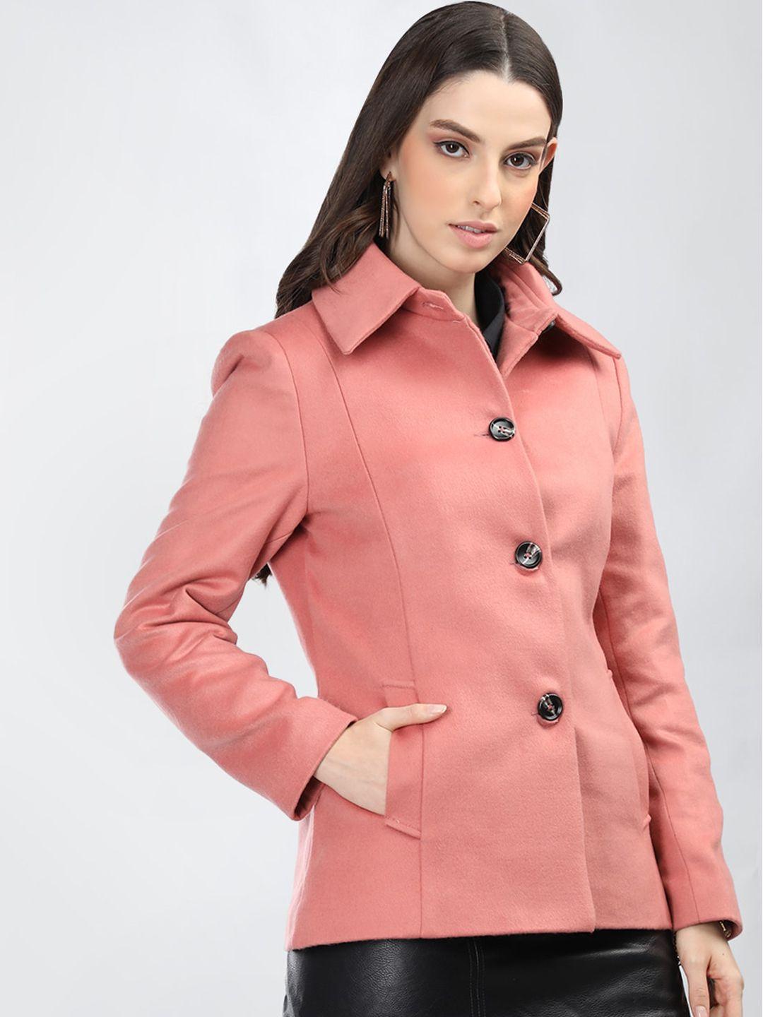 dlanxa self design single breasted woollen overcoat