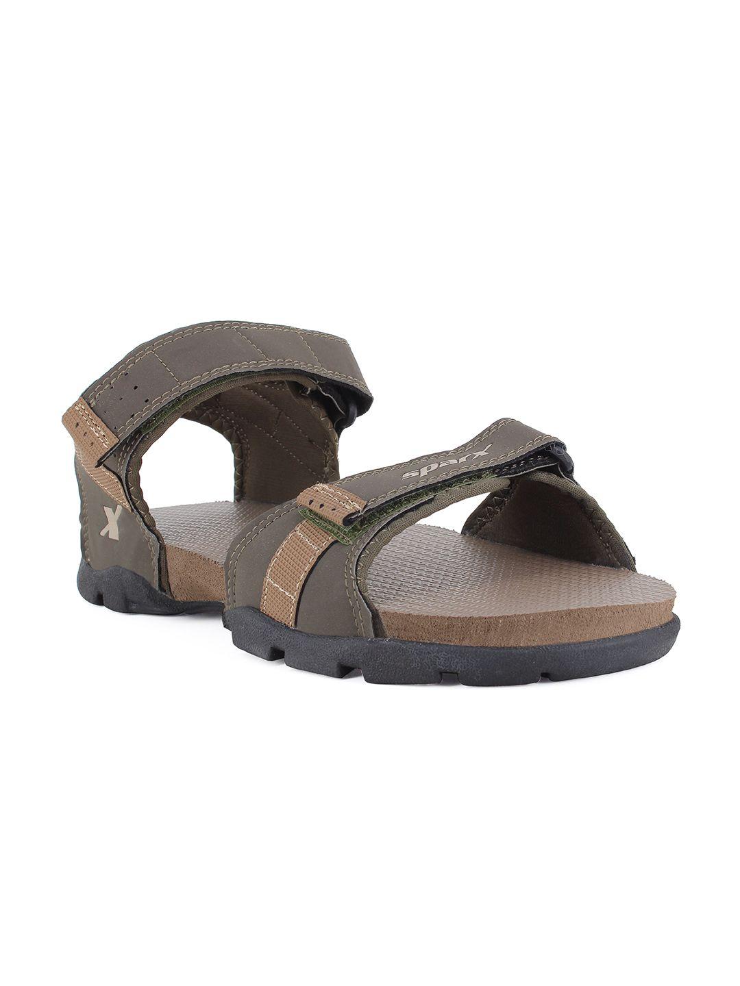 sparx men textured sports sandals with velcro closure