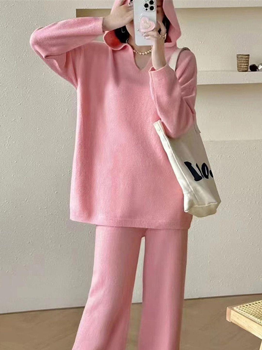 lulu & sky solid sweatshirt & trousers set