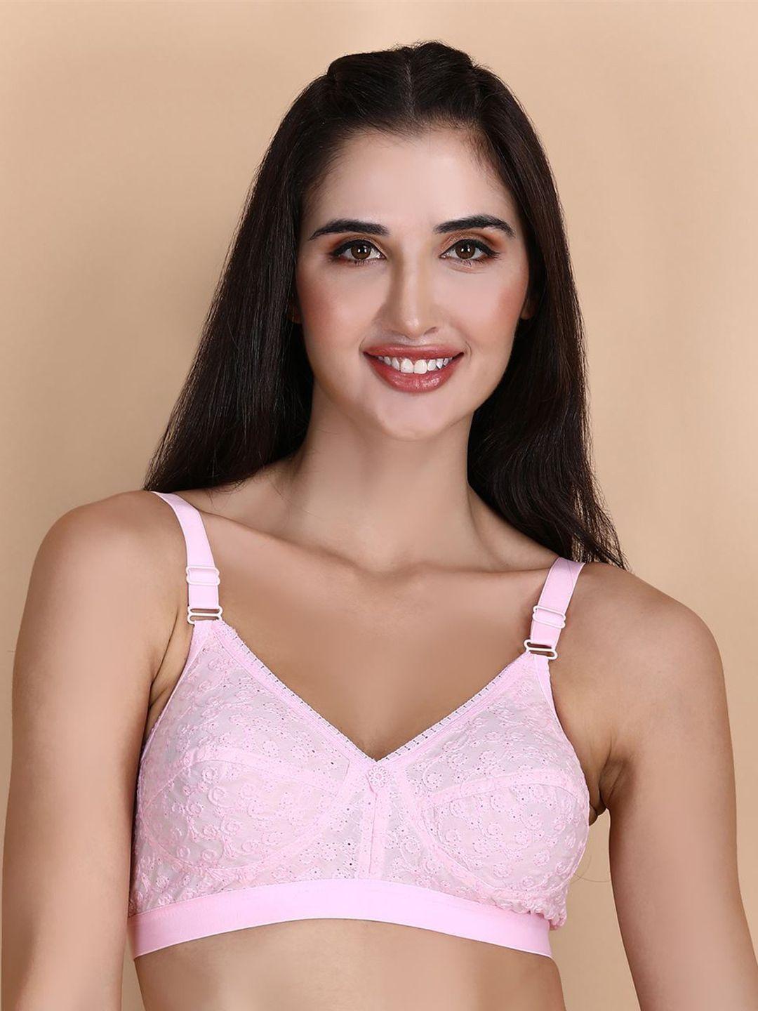 hill islands self design full coverage dry fit cotton everyday bra with all day comfort