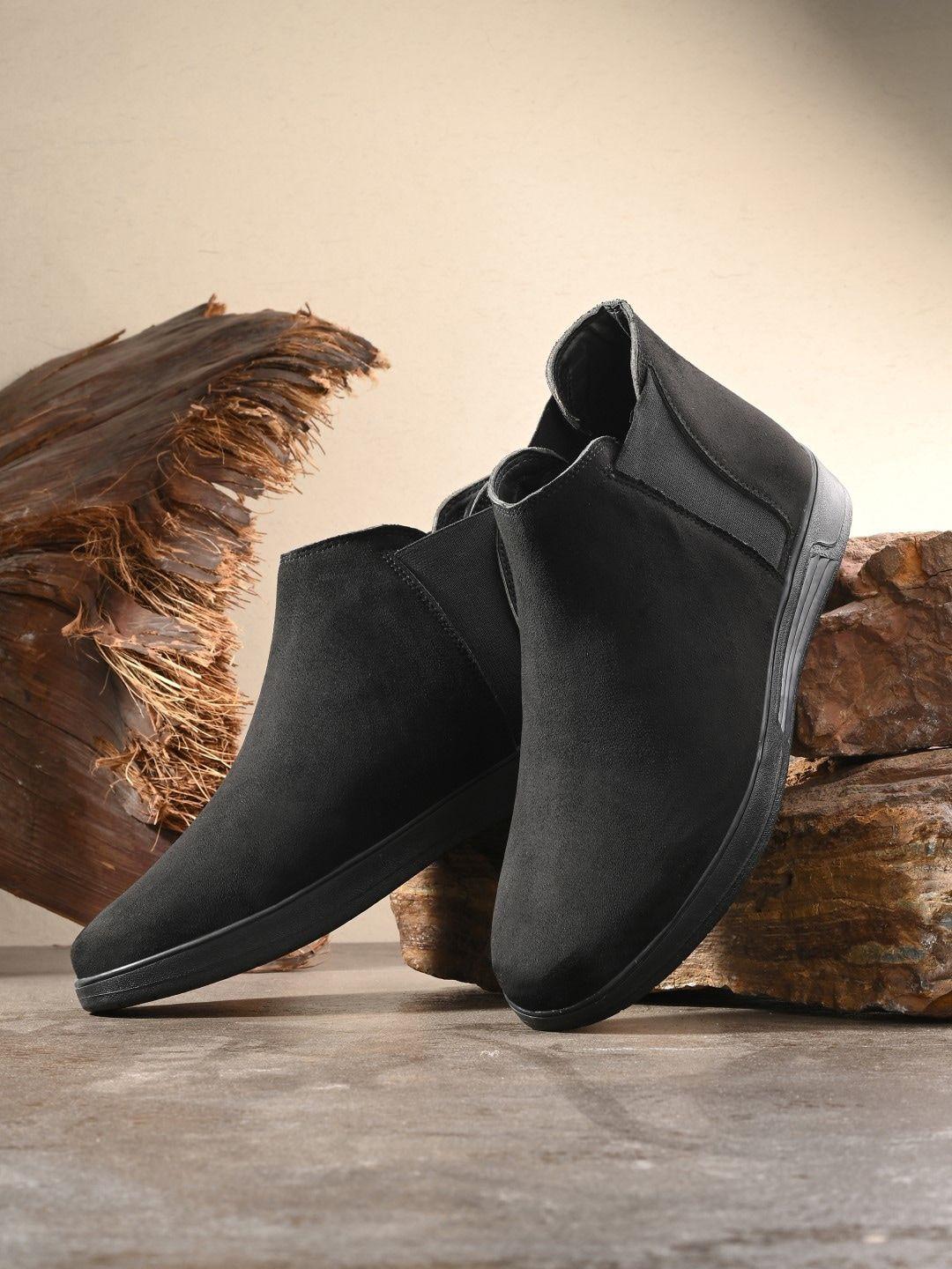 the roadster lifestyle co. men round toe mid-top chelsea boots