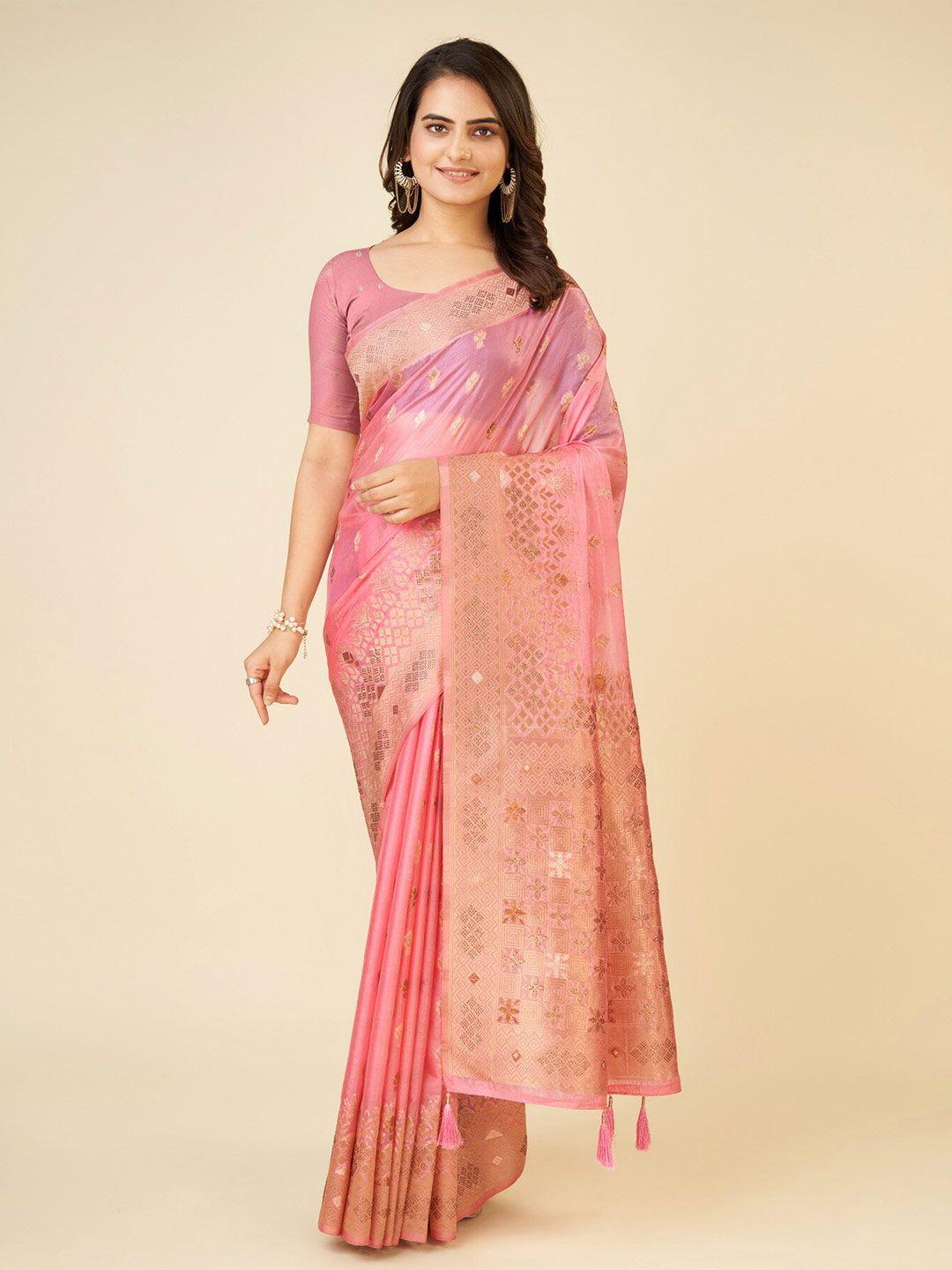 sweet smile fab ethnic motifs woven design zari saree