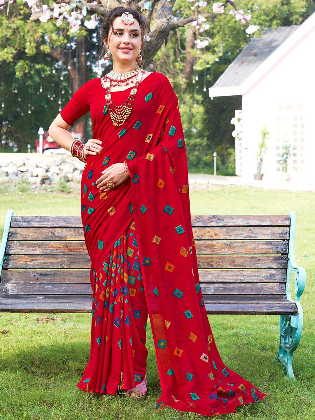 anouk geometric printed saree