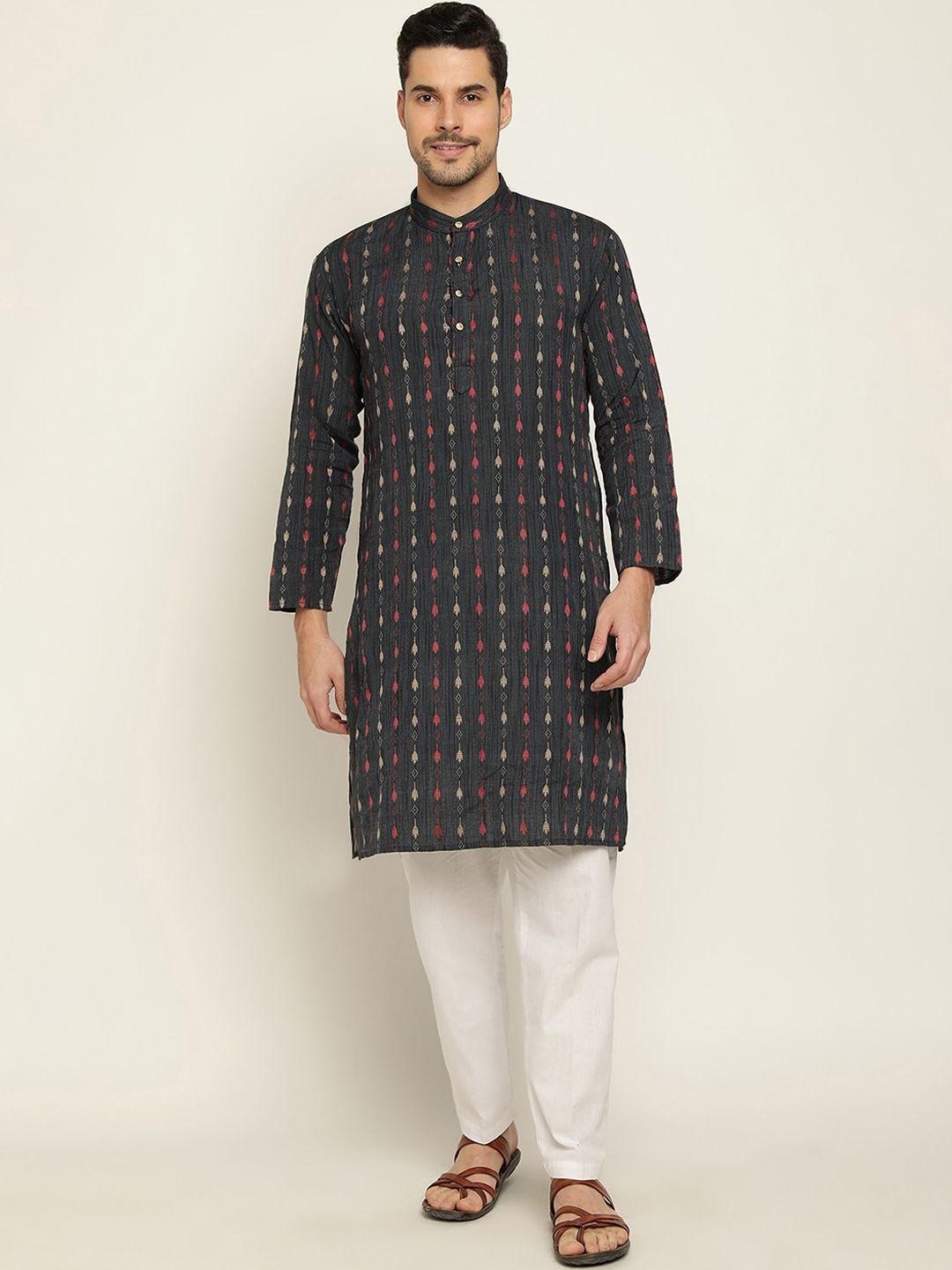 stuffie land ethnic motifs regular pure cotton kurta with pyjamas