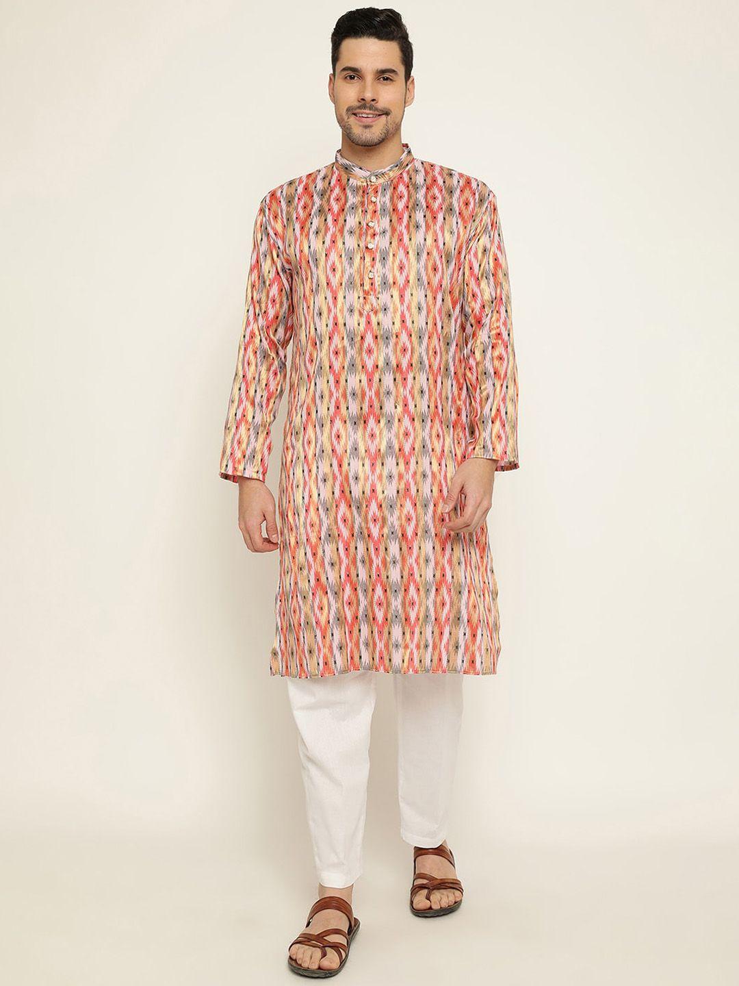 stuffie land ethnic motifs printed regular pure cotton kurta with pyjamas