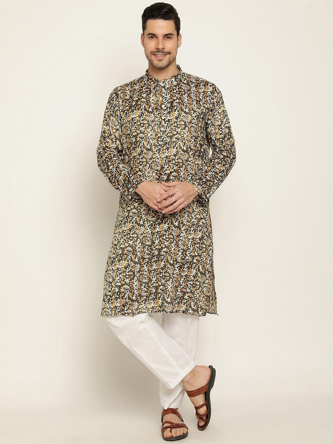 stuffie land ethnic motifs printed regular pure cotton kurta with pyjamas