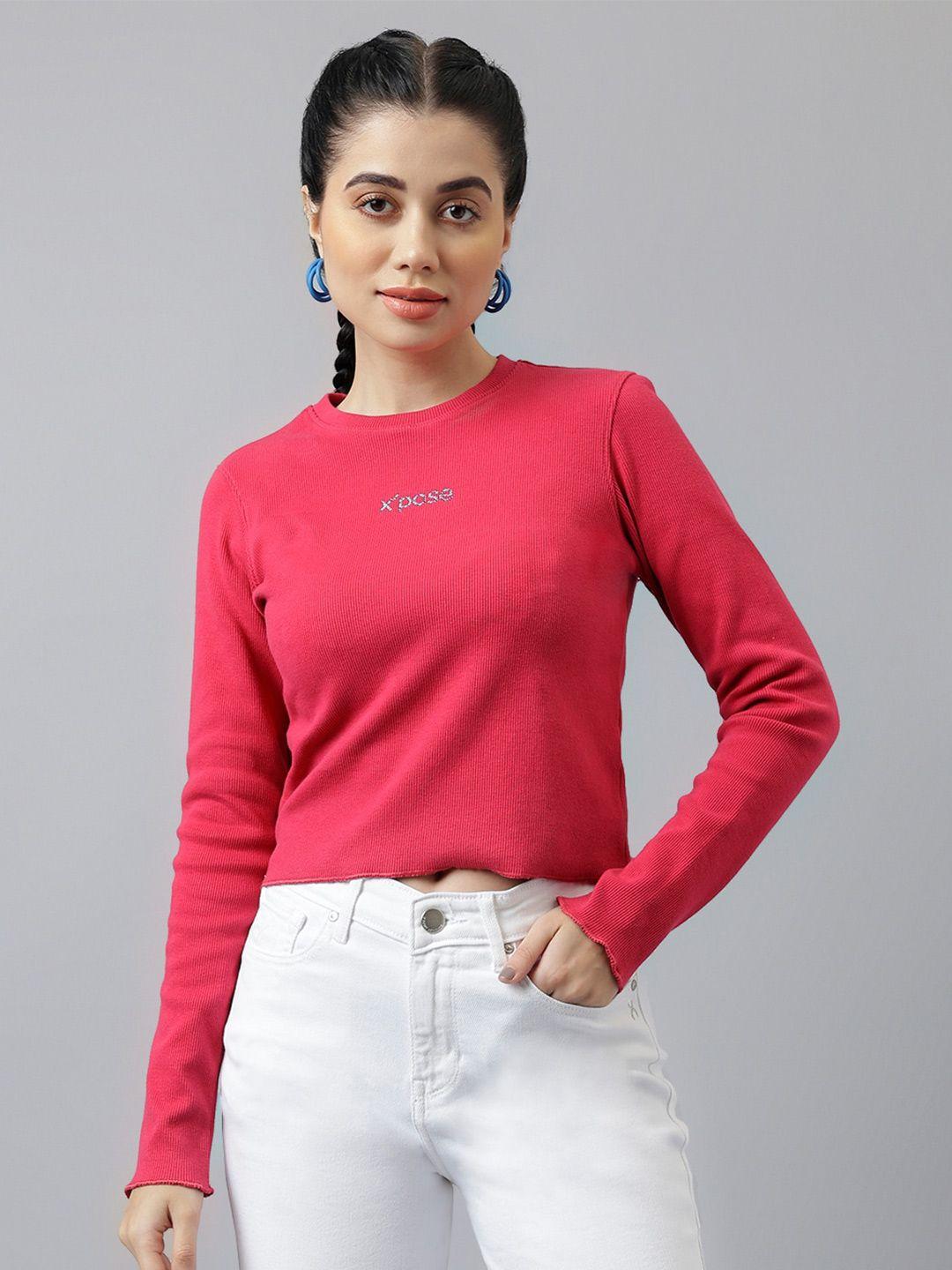 xpose round neck fitted cotton top