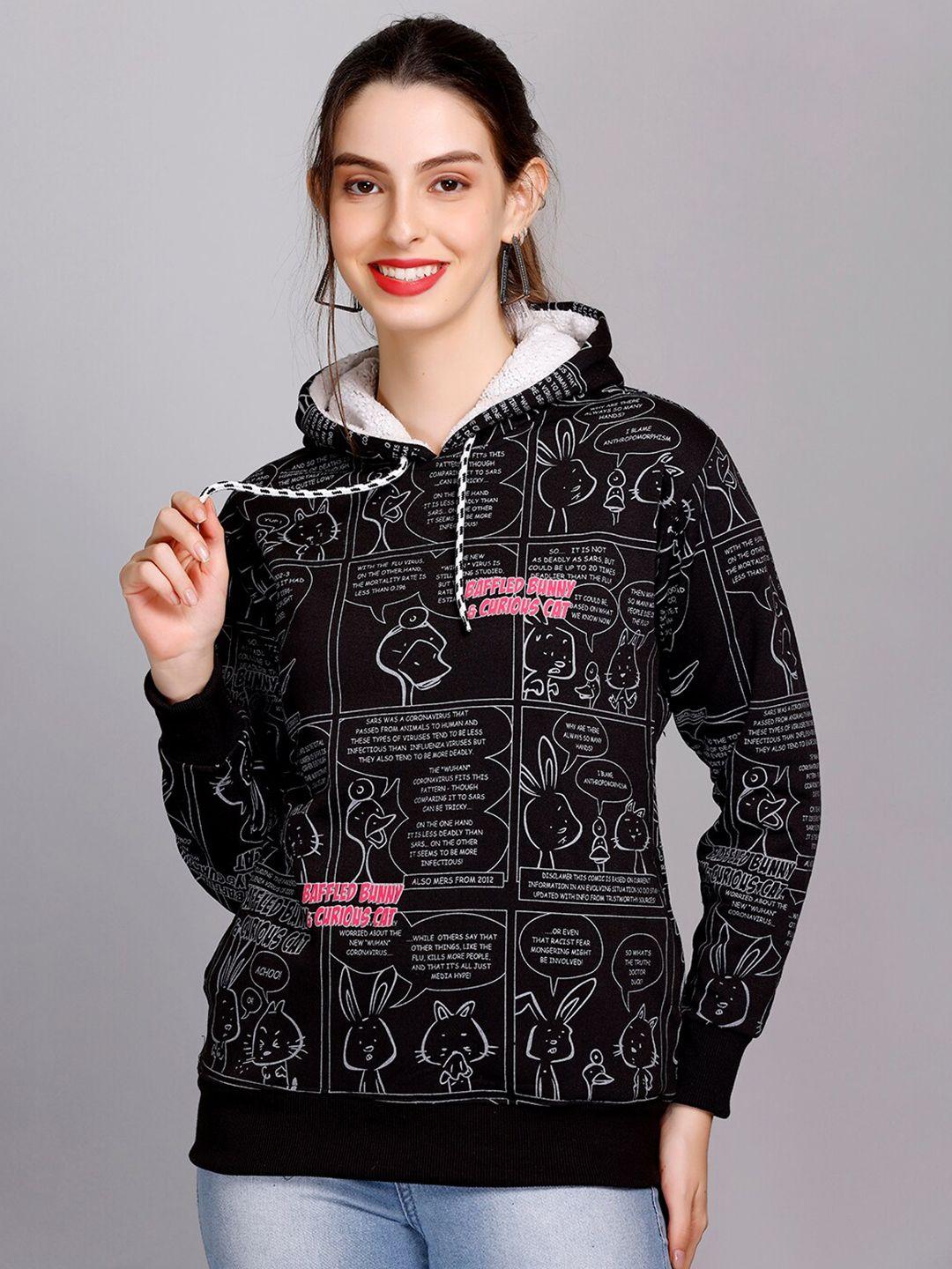 ewools conversational printed hooded pullover