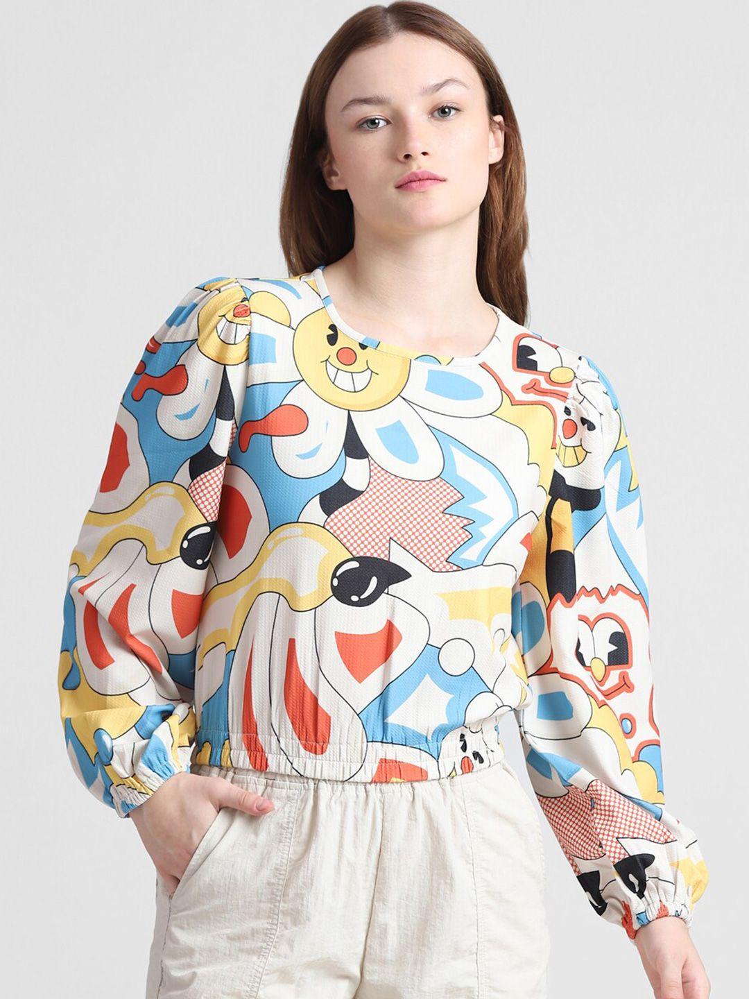 only printed puff sleeves t-shirt