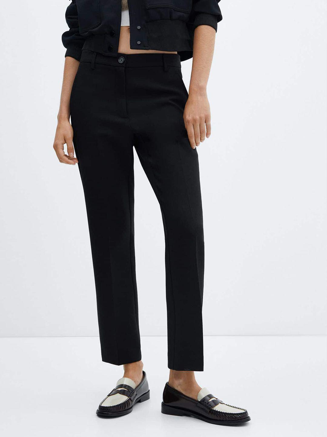 mango women straight fit pleated trousers