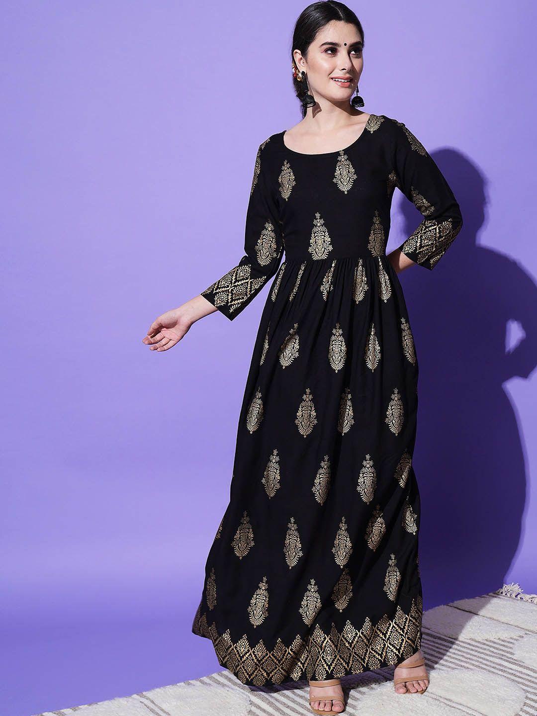 kalini floral printed anarkali kurta