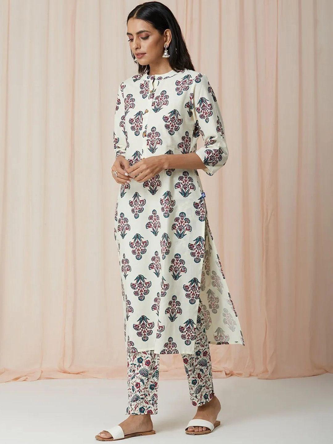 fashion basket ethnic motifs printed regular kurta with trousers