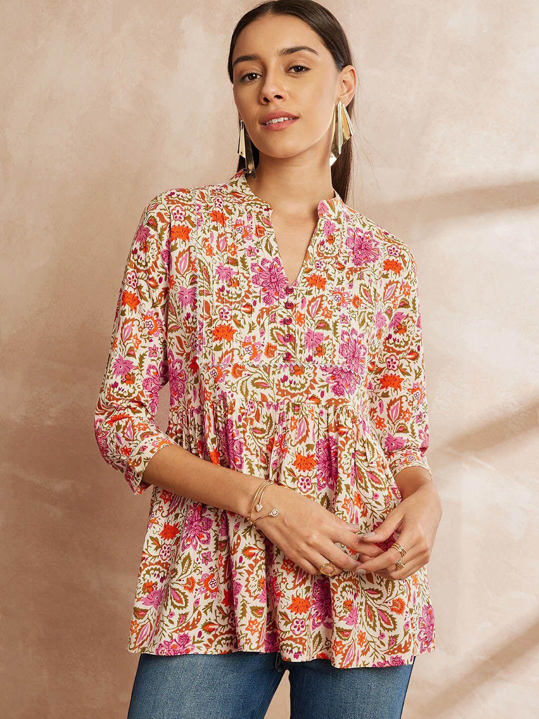 all about you floral printed pleated kurti