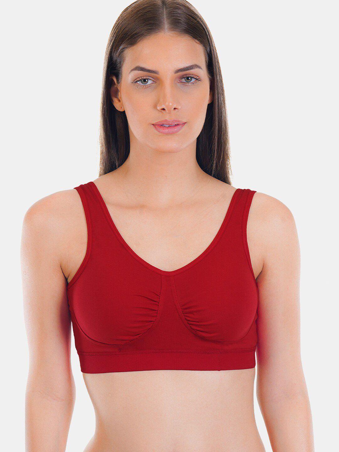 sona full coverage lightly padded cotton workout bra with all day comfort