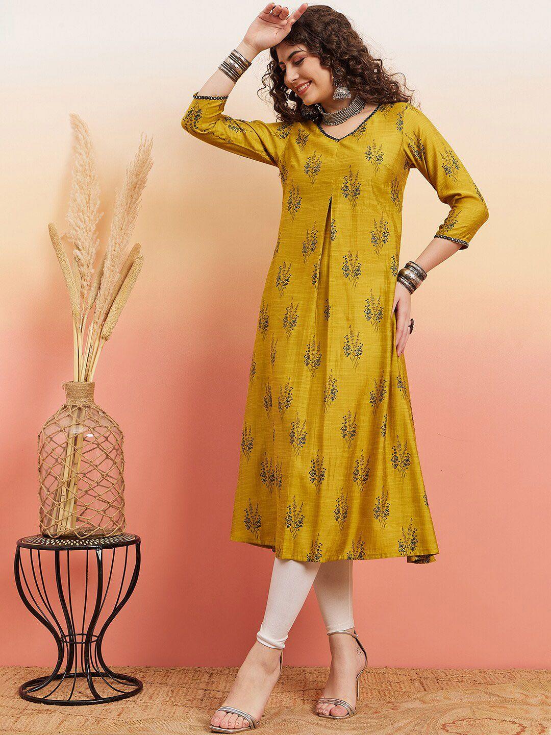 sangria ethnic motif-printed a-line kurta