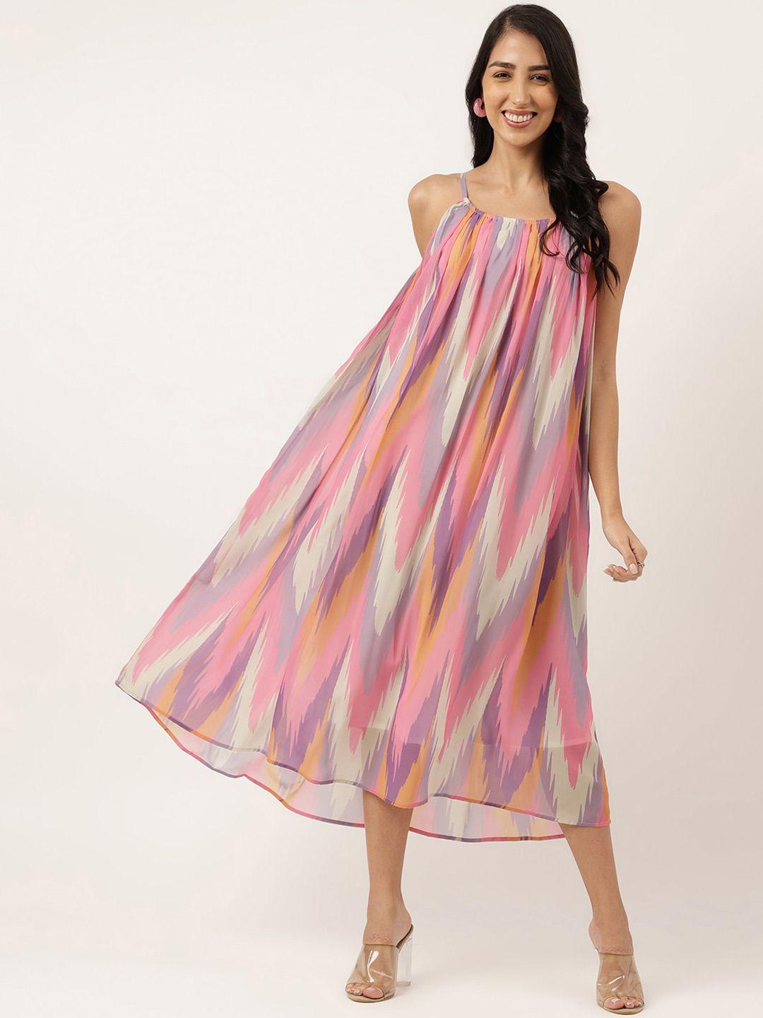 masakali.co geometric printed a-line midi dress