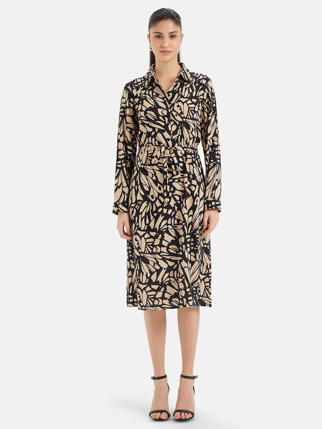 kazo abstract printed chiffon shirt dress