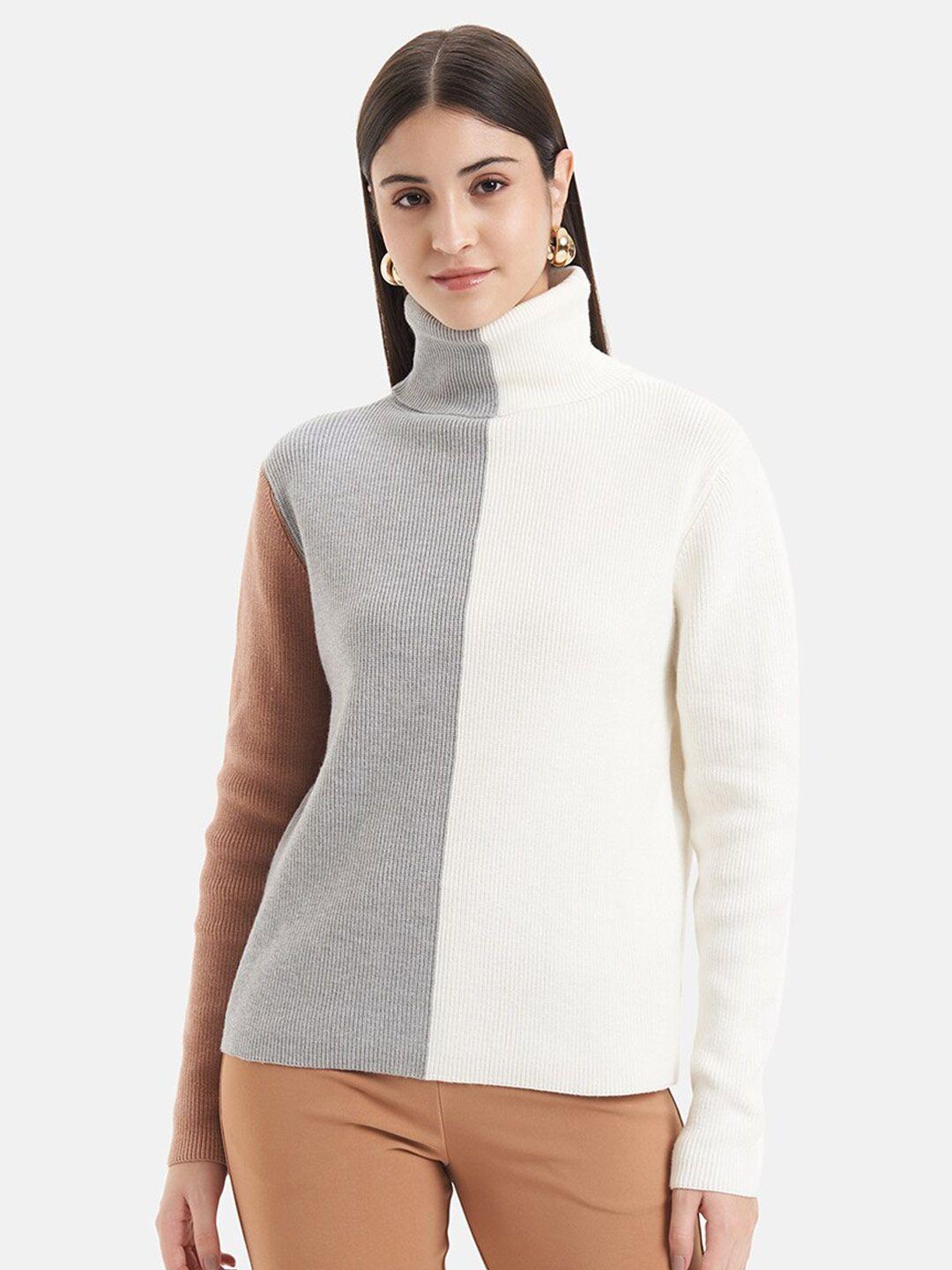 kazo colourblocked turtle neck pullover