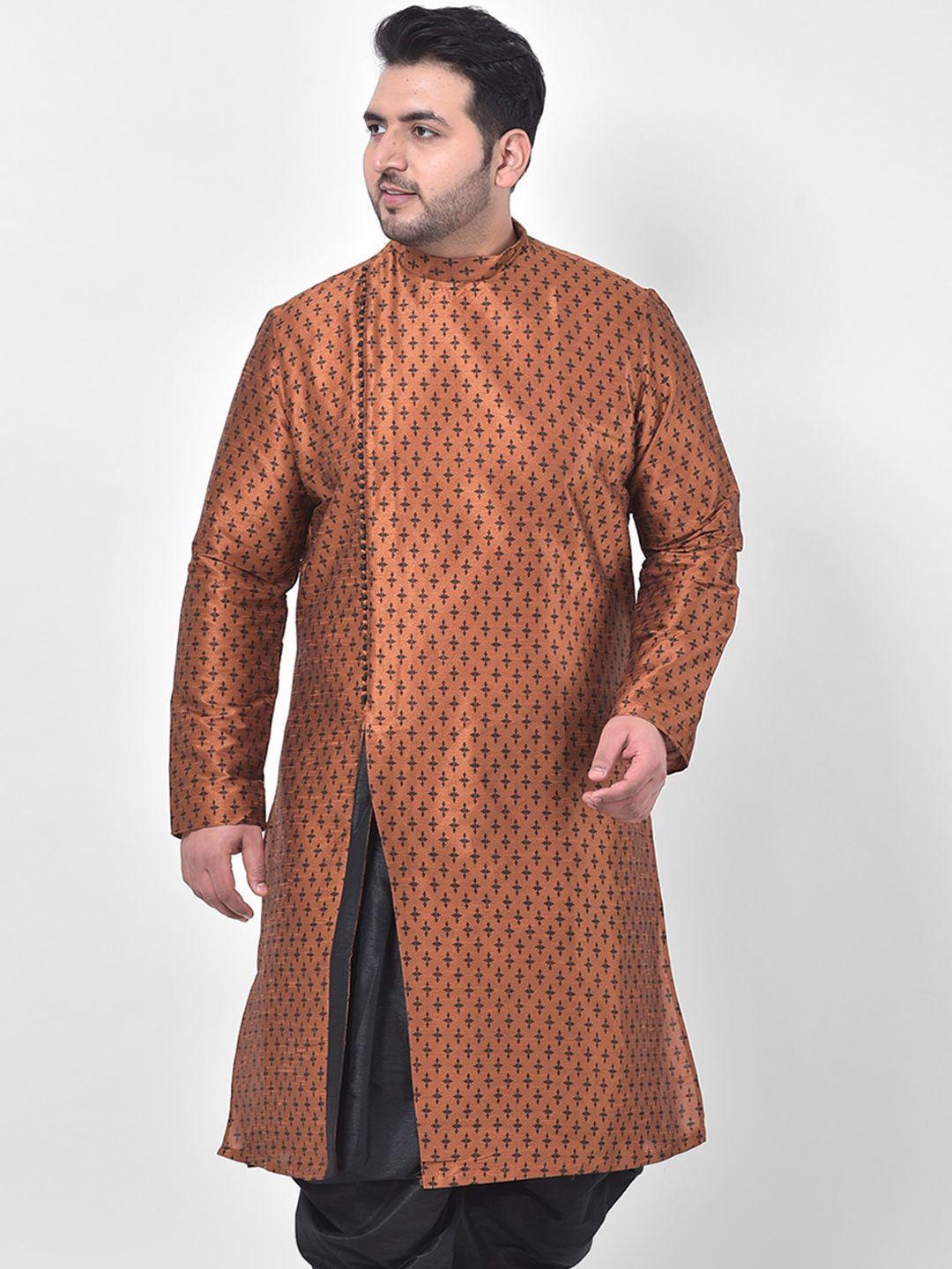 sztori plus size ethnic motifs printed mandarin collar straight kurta