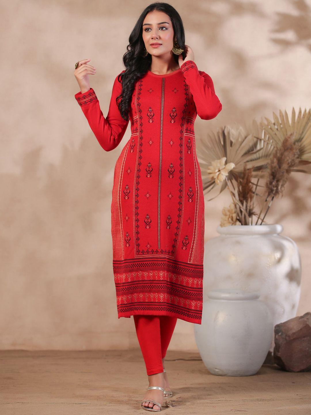 ishin ethnic motifs printed jacquard kurta