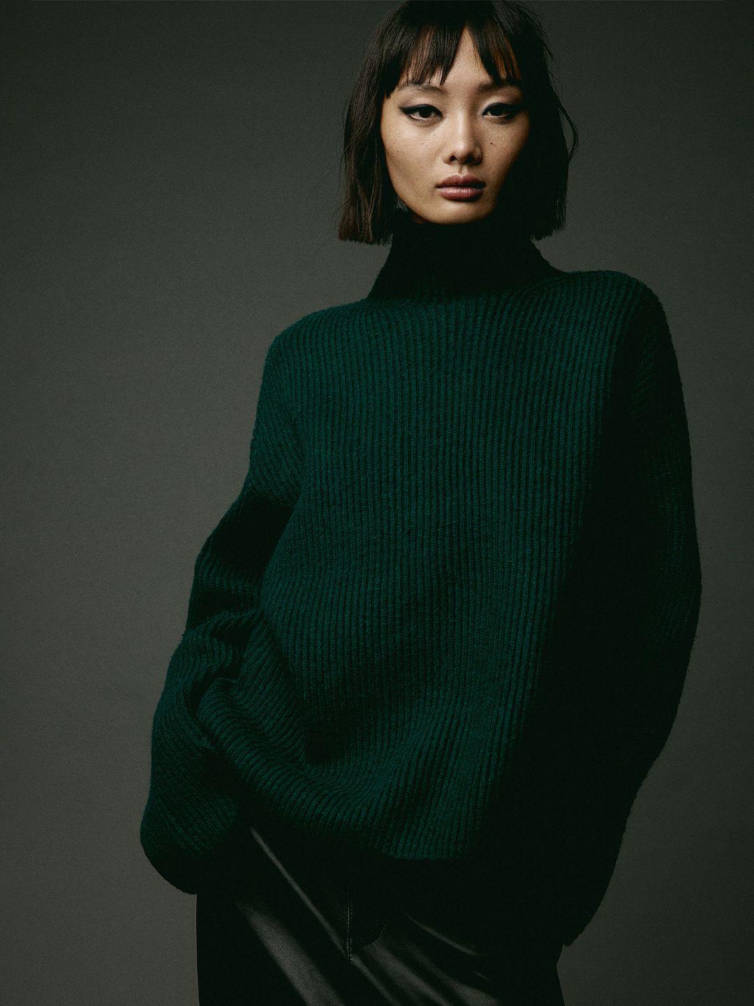 h&m rib-knit turtleneck jumper